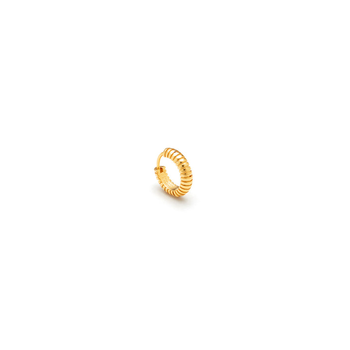 Giovanni Raspini Orecchini Huggie Rigati - Orecchini cerchio in Argento 925 dorato - 11964/1