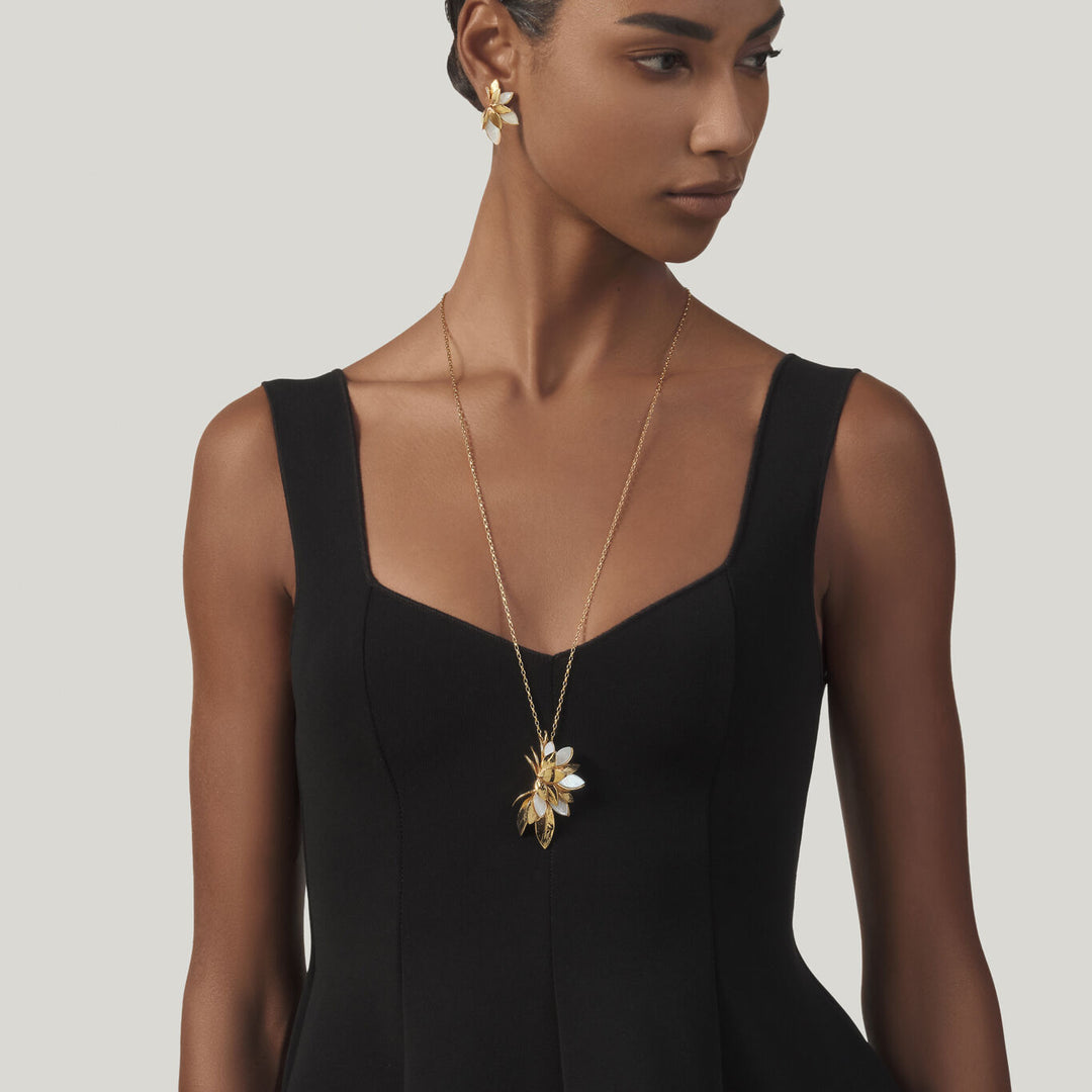 Collier pendentif peau de nacre Giovanni Raspini en argent 925 plaqué or 18 ct et nacre 12520