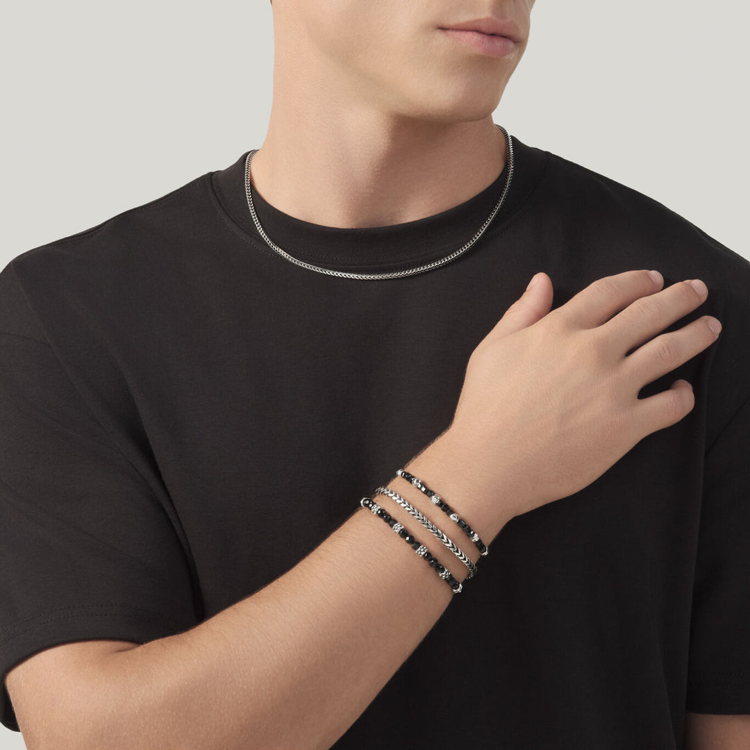 Giovanni Raspini schwarzes Spinell-Armband Würfel Armband aus 925er Silber und schwarzem Spinell 12576