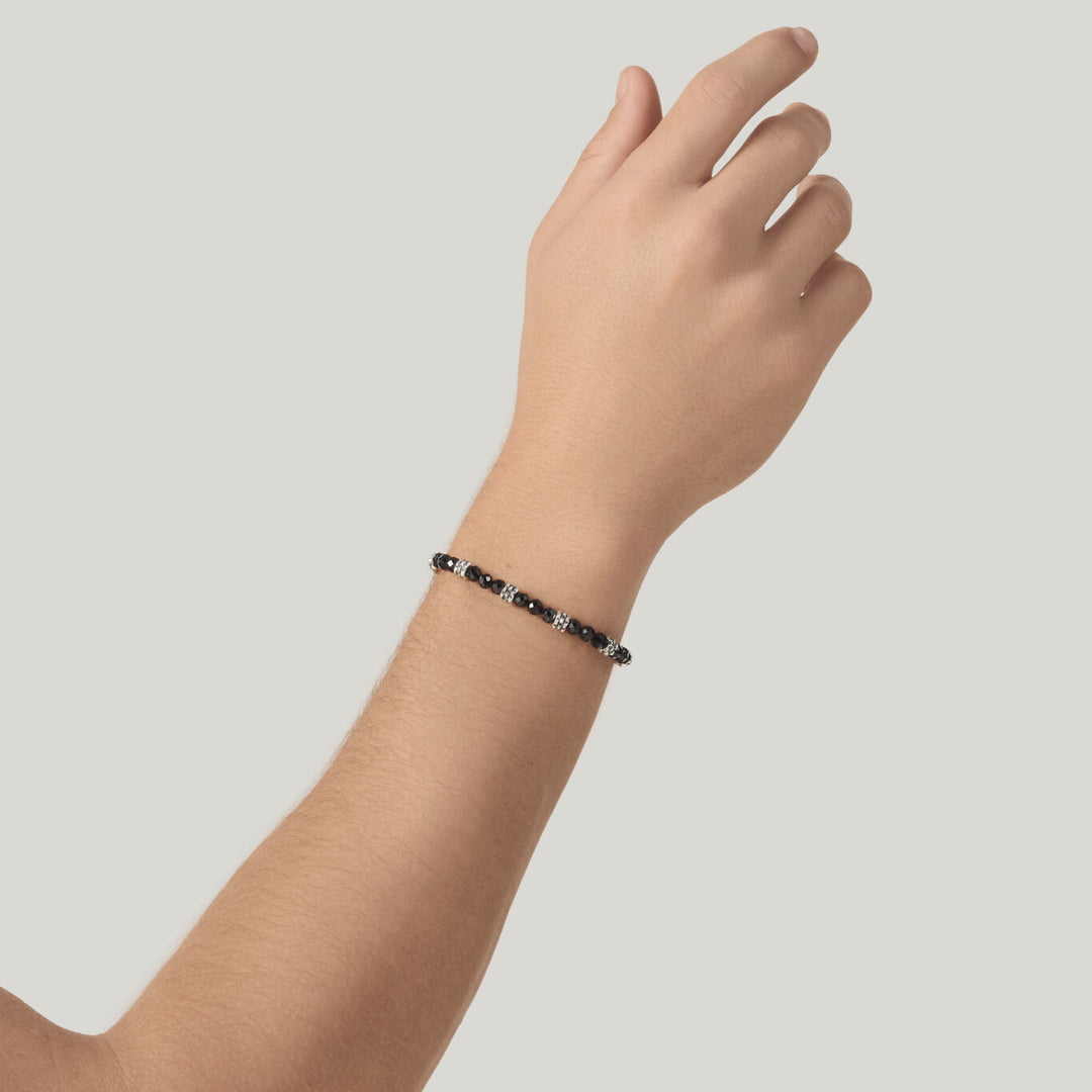 Bracelet spinelle noir Giovanni Raspini avec clous Bracelet en argent 925 et spinelle noir 12577