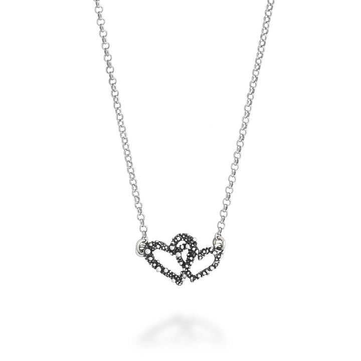 Collar de doble corazón Giovanni Raspini Collar de plata 925 12610