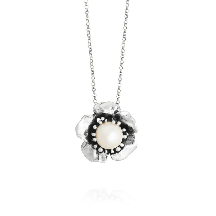 Giovanni Raspini magnolia pendant Necklace in 925 Silver 12632