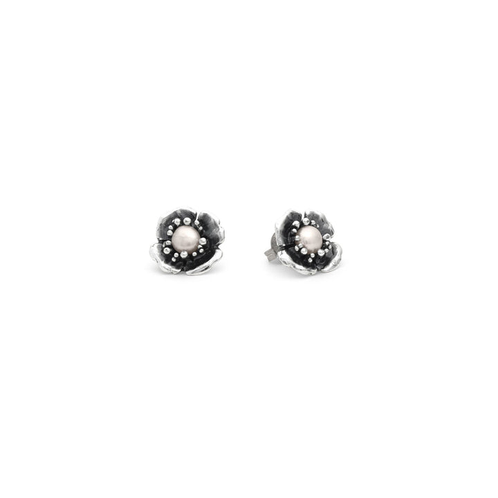 Pendientes pequeños de magnolia de Giovanni Raspini Pendientes en Plata 925 12634