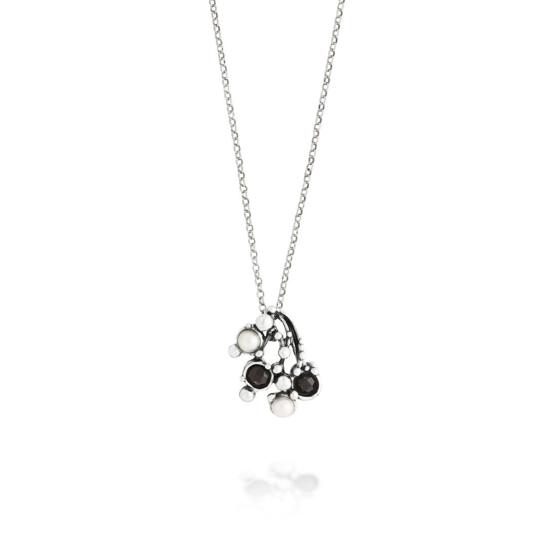Giovanni Raspini Pendente Aura - Collana in Argento 925, perle naturali e onice - 12686