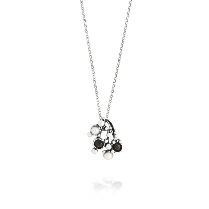 Giovanni Raspini Pendente Aura - Collana in Argento 925, perle naturali e onice - 12686
