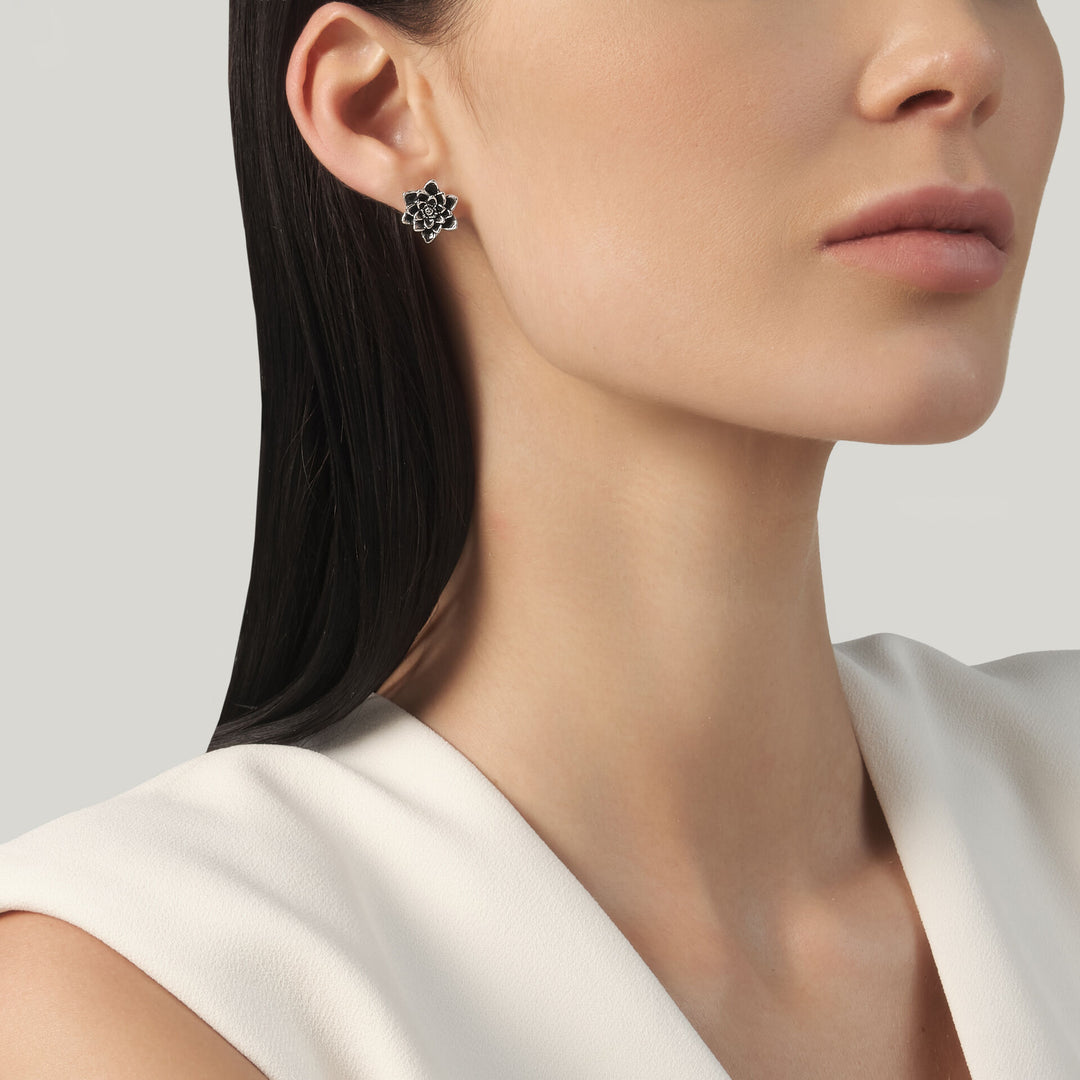 Giovanni Raspini Pendientes Flor de Loto - Pendientes Plata 925 - 12697