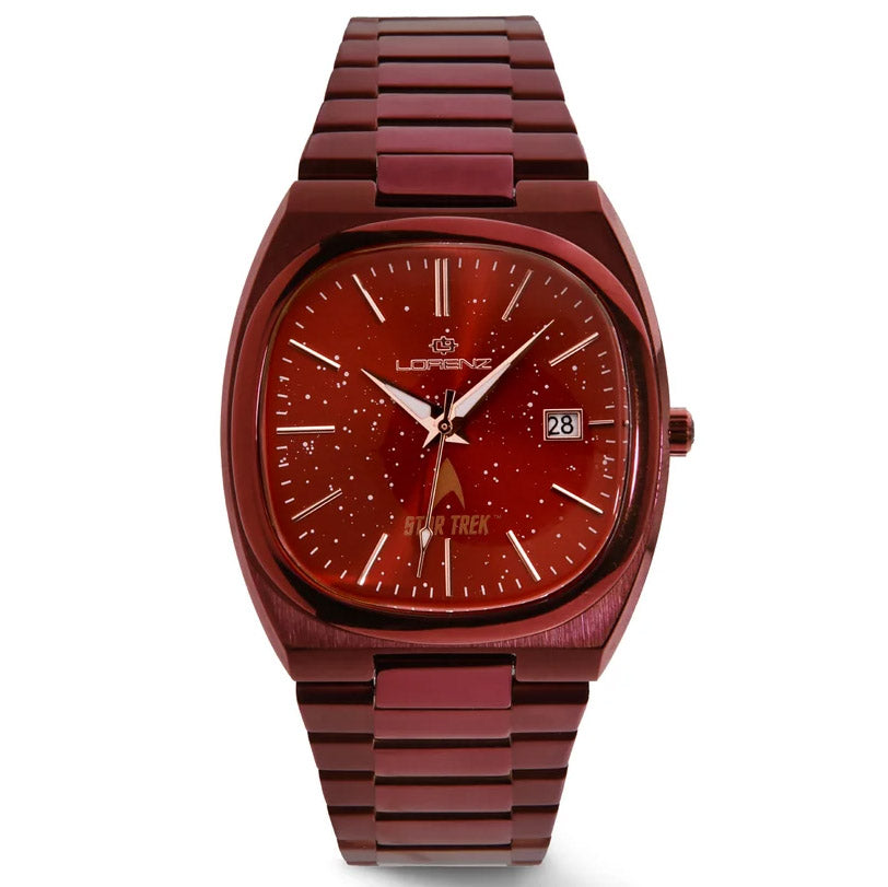 Reloj Lorenz STAR TREK Warp Speed ​​40x36 mm acero cuarzo rojo acabado PVD rojo 030287EN