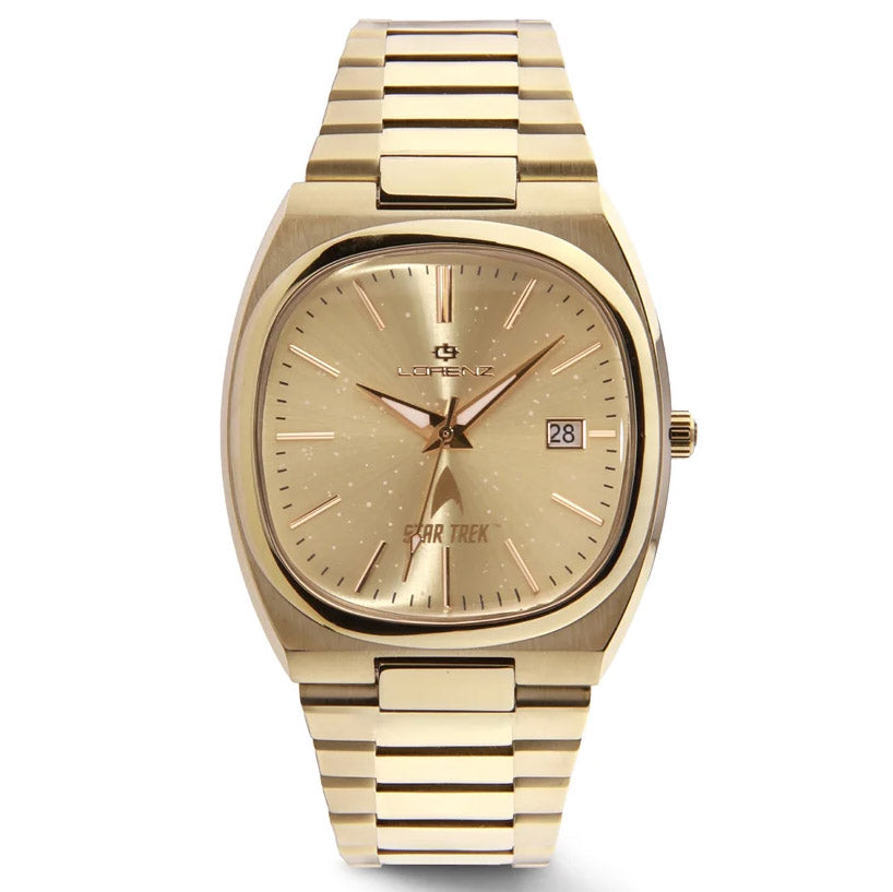 Montre Lorenz STAR TREK Command 40x36 mm acier quartz vert finition PVD or 030287KK