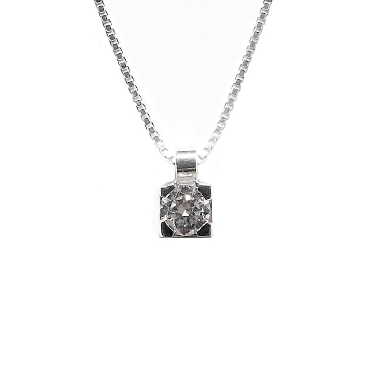 Collier rond Point Light Square or blanc 18 carats diamant 0350-24 GI