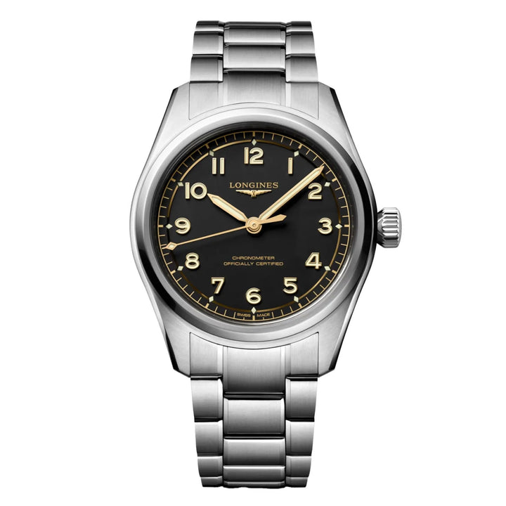 Longines Spirit Pilot 39 mm schwarze Automatikuhr L3.809.4.53.6