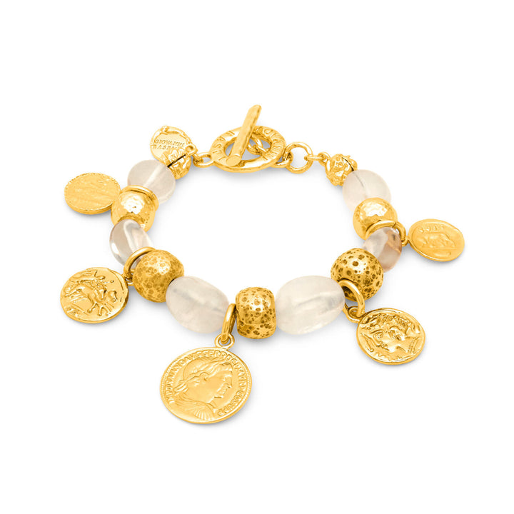 Pulsera Giovanni Raspini Crystal Monete en bronce dorado N0029
