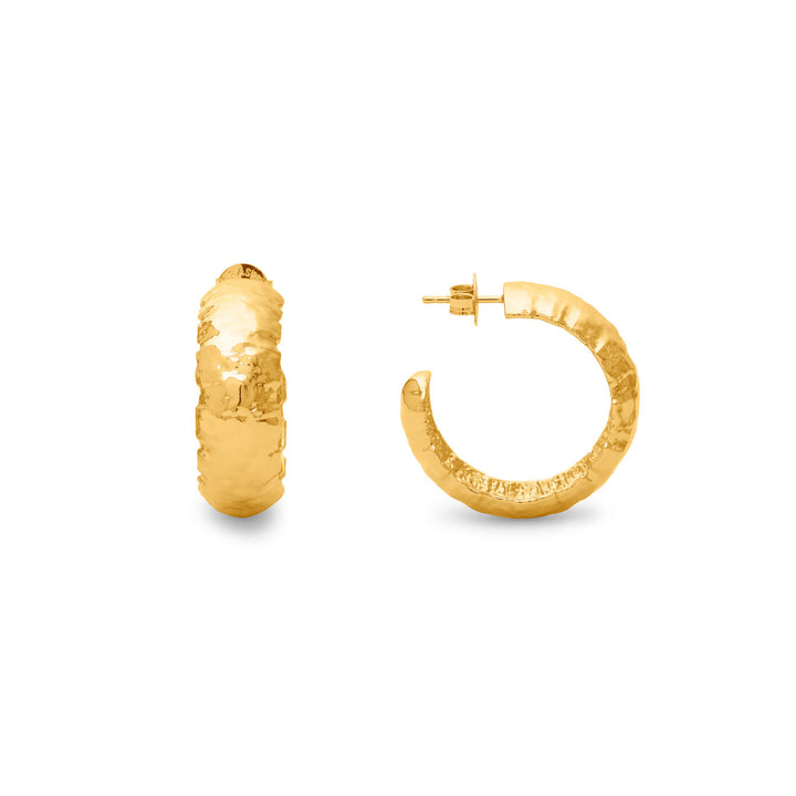 Giovanni Raspini large sand circle earrings 18 kt gold plated earrings N0047