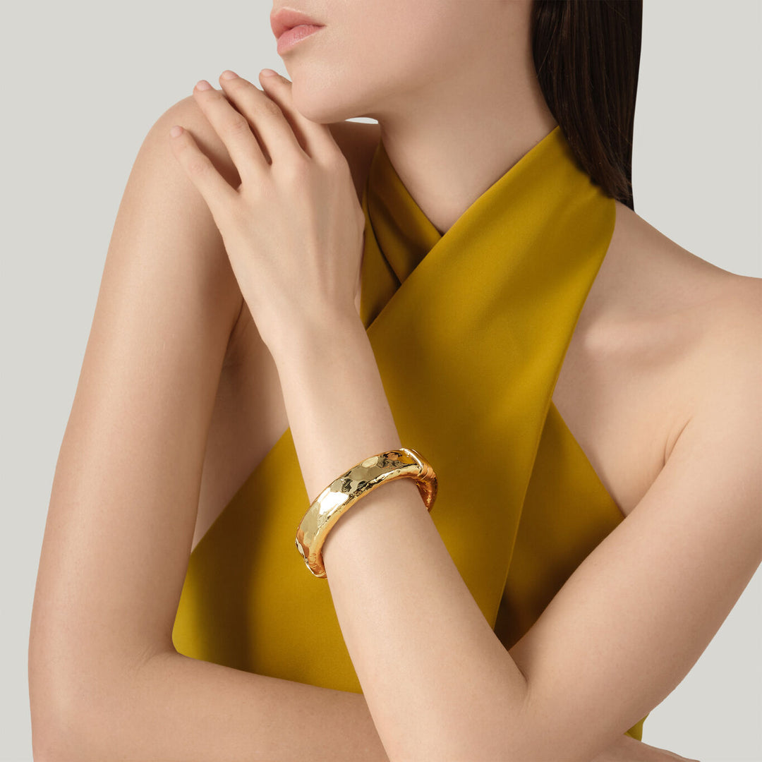 Giovanni Raspini large jasmine bracelet 18 kt gold plated bracelet N0052
