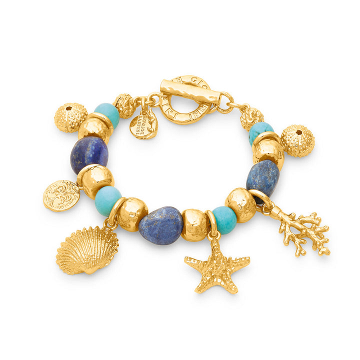 Giovanni Raspini bracciale grand bleu Bracciale placcato oro 18 kt con lapislazzuli e aulite N0071