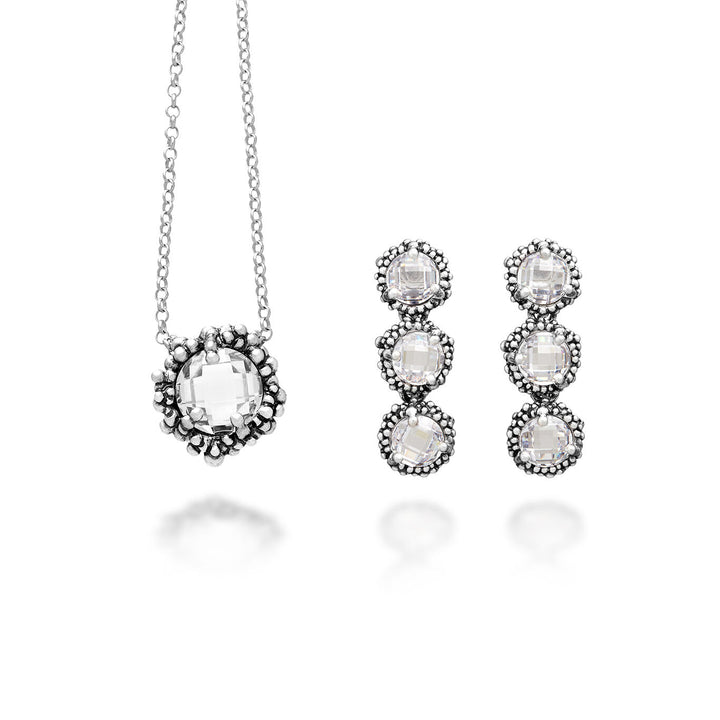 Giovanni Raspini set shine Collana e orecchini in Argento 925 e zirconi X01614