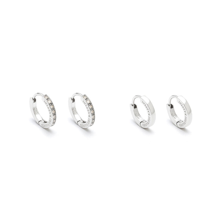 Giovanni Raspini set huggie argento e zirconi Orecchini cerchio in Argento 925 e zirconi X01617