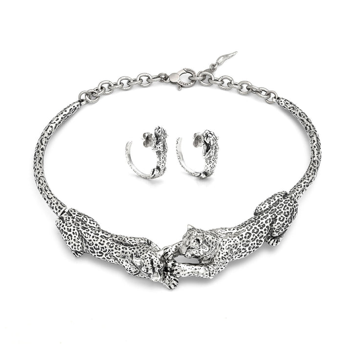 Giovanni Raspini set leopardi Collana e orecchini in Argento 925 X01621