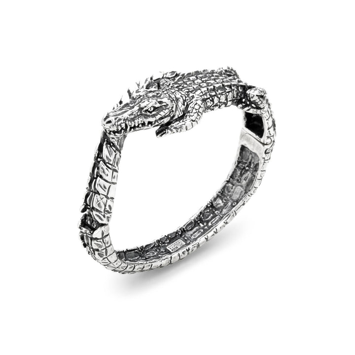 Giovanni Raspini rigid crocodile bracelet 925 silver 12266