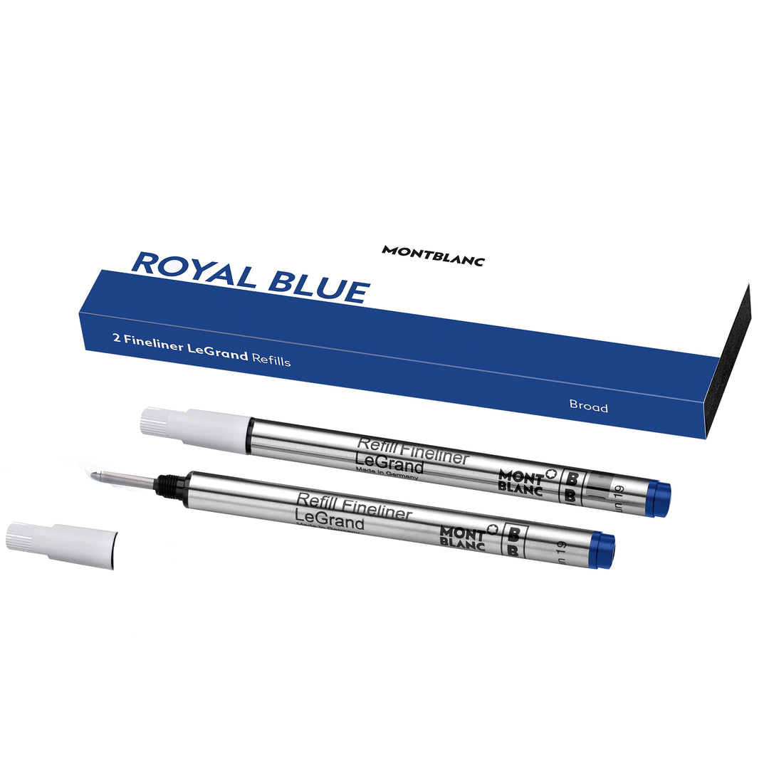 Montblanc 2 recambios de punta fina LeGrand, azul real 128251