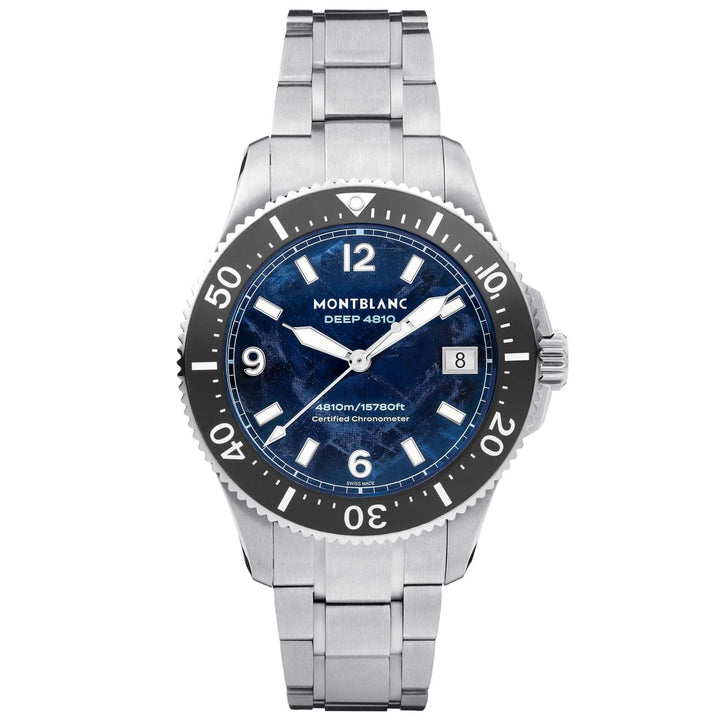 Reloj Montblanc Iced Sea 0 Oxygen Deep 4810 43mm azul automático titanio 135634