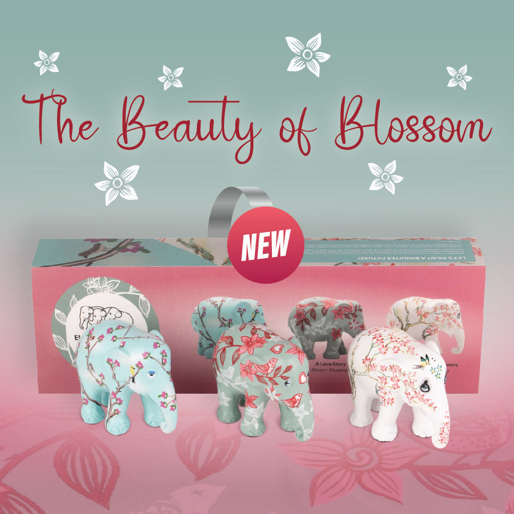 Elephant Parade Multipack Elefanten The Beauty of Blossom – Blossom &amp; Birds + A Love Story + One Hundred Flowers