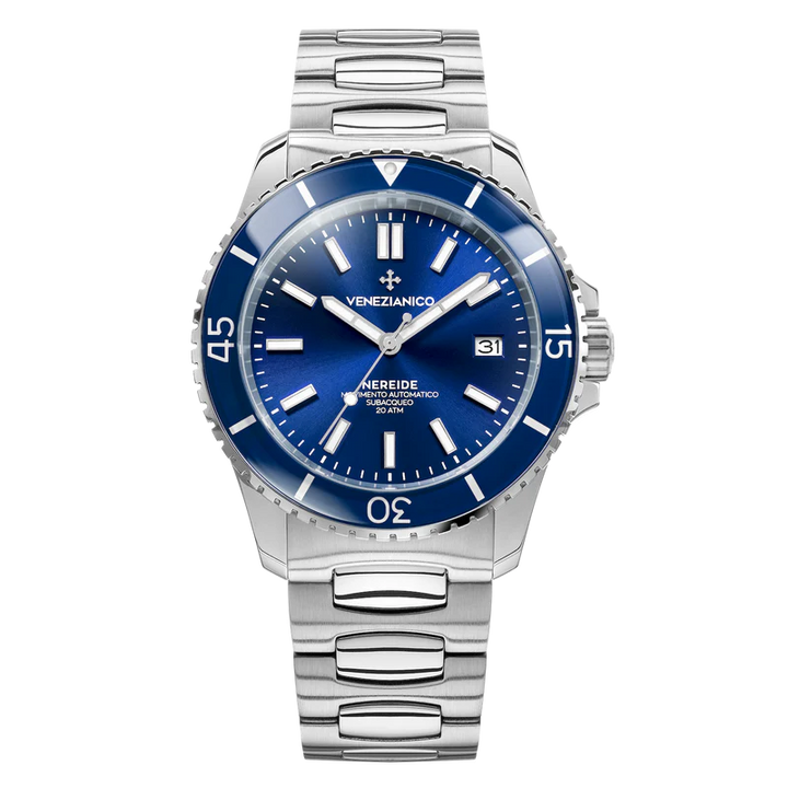 Venezianico orologio Nereide 42mm blu automatico acciaio 3321502C