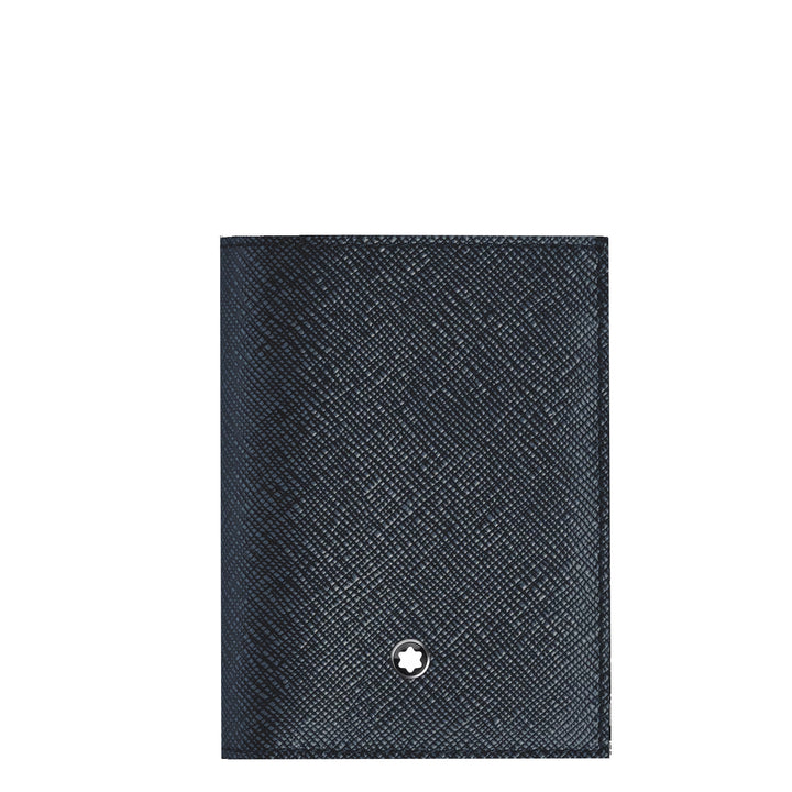 Montblanc mini wallet 4 pockets Sartorial leather tweed blue 220382