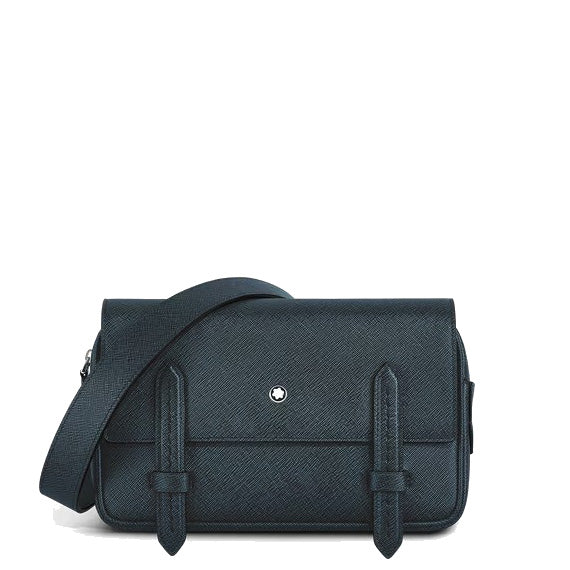 Montblanc borsa a tracolla pelle Sartorial tweed blu 220423