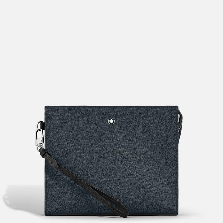 Montblanc blaue Tweed-Clutch 220428