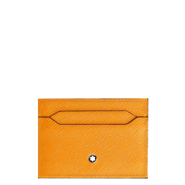 Montblanc portacarte 5 tasche pelle Sartorial zafferano 221464