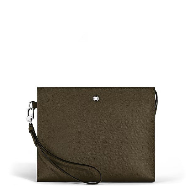 Montblanc Sartorial Kaki Leder-Clutch 221566