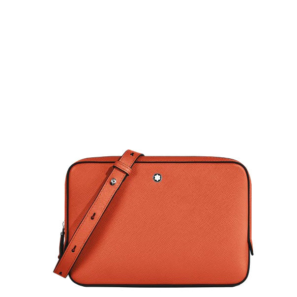 Montblanc kleine mandarinenfarbene Sartorial-Leder-Umhängetasche 221576