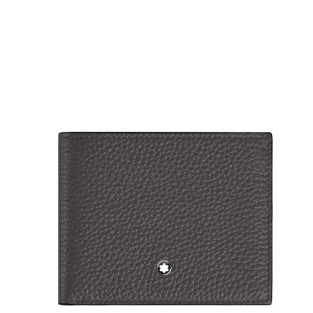 Montblanc 6-Pocket-Geldbörse aus genarbtem Leder, geschmiedetes Eisen 223013