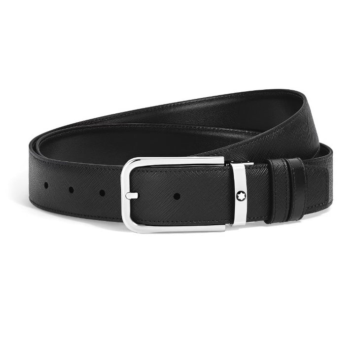 Cinturón reversible Montblanc 35 mm Hebilla rectangular de piel Sartorial 223411