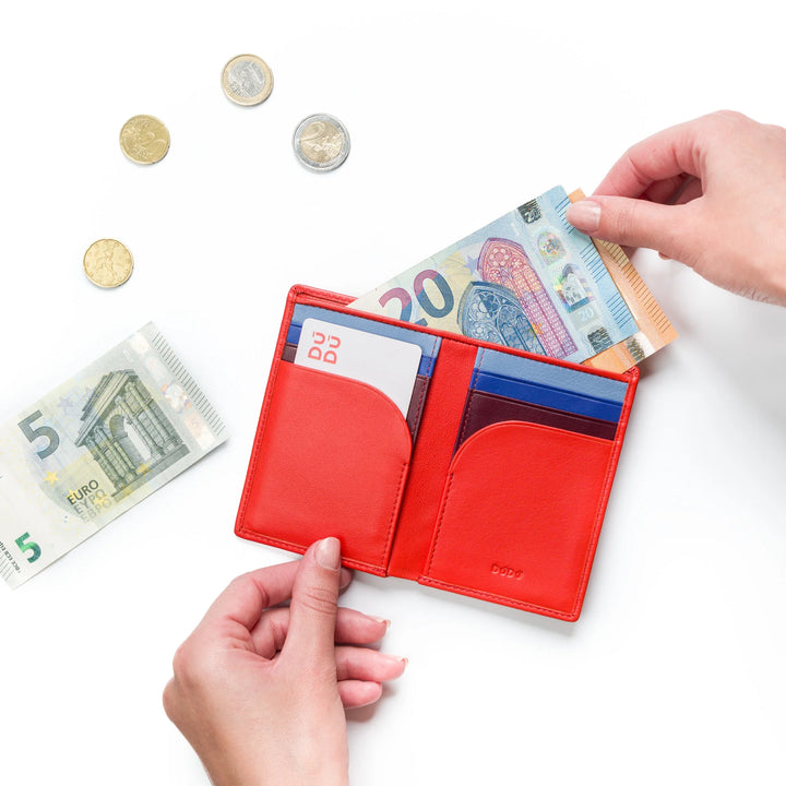 DUDU Cartera pequeña de piel para hombre, cartera compacta y delgada con tarjetero, tarjetero para billetes, monedero con cremallera, con protección RFID