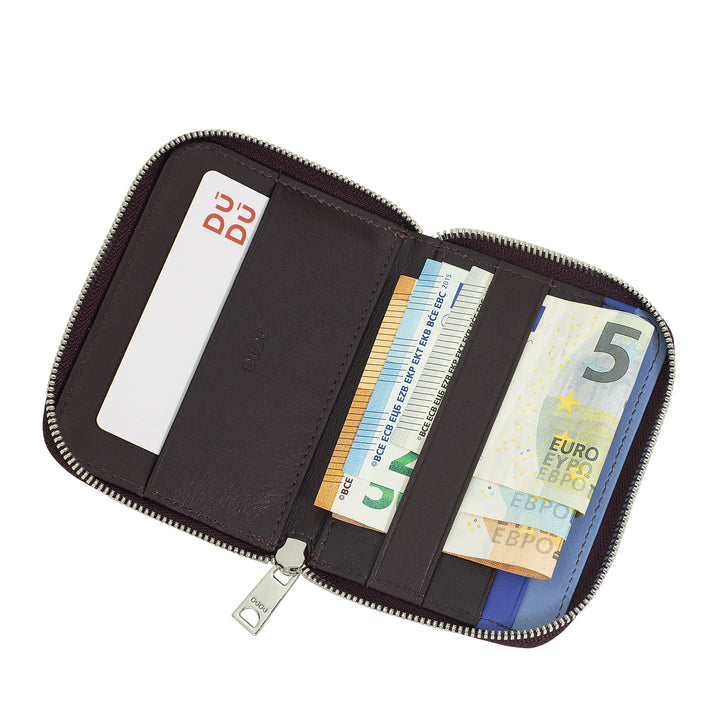 DUDU Portefeuille Homme Petit cuir souple avec fermeture à glissière, Portefeuille Mini Ultra Compact avec fermeture à glissière, Porte-Billets, Porte-cartes et Cartes