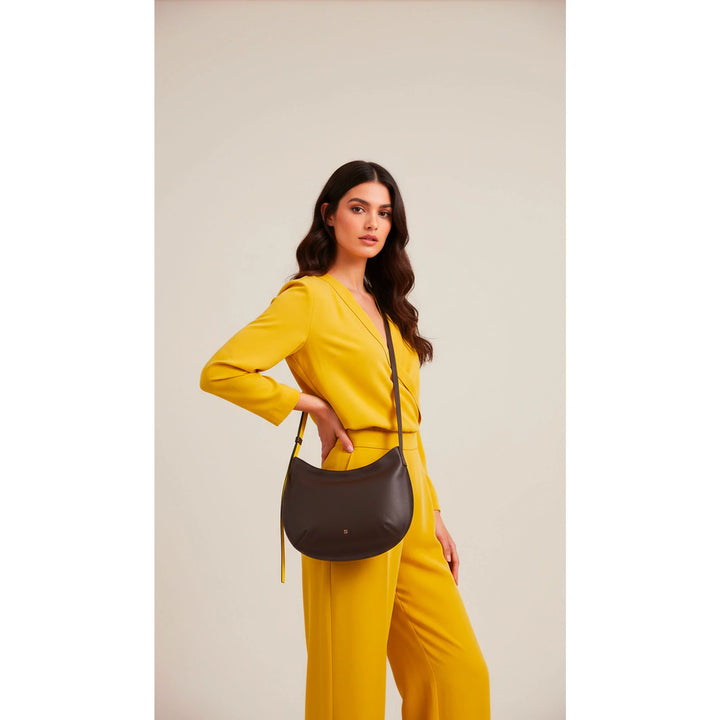 DUDU Bolso Bandolera Mediano Suave para Mujer en Piel Auténtica, Bolso Hobo con Correa Ajustable, Bolso Bandolera con Cremallera