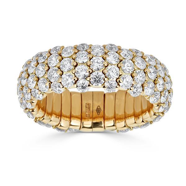 Zydo petite bague élastique avec dôme diamant en or jaune 55171