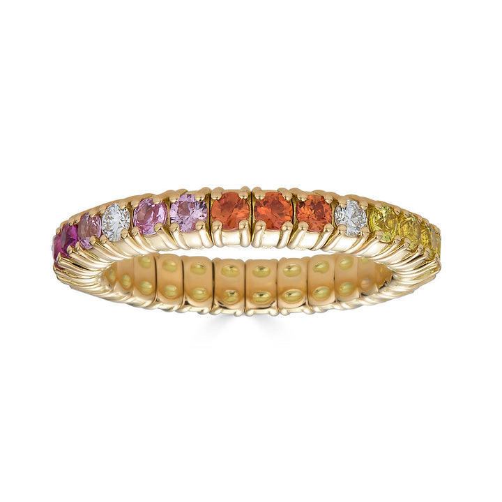 Anillo de eternidad arcoíris elástico Zydo en oro amarillo 63152