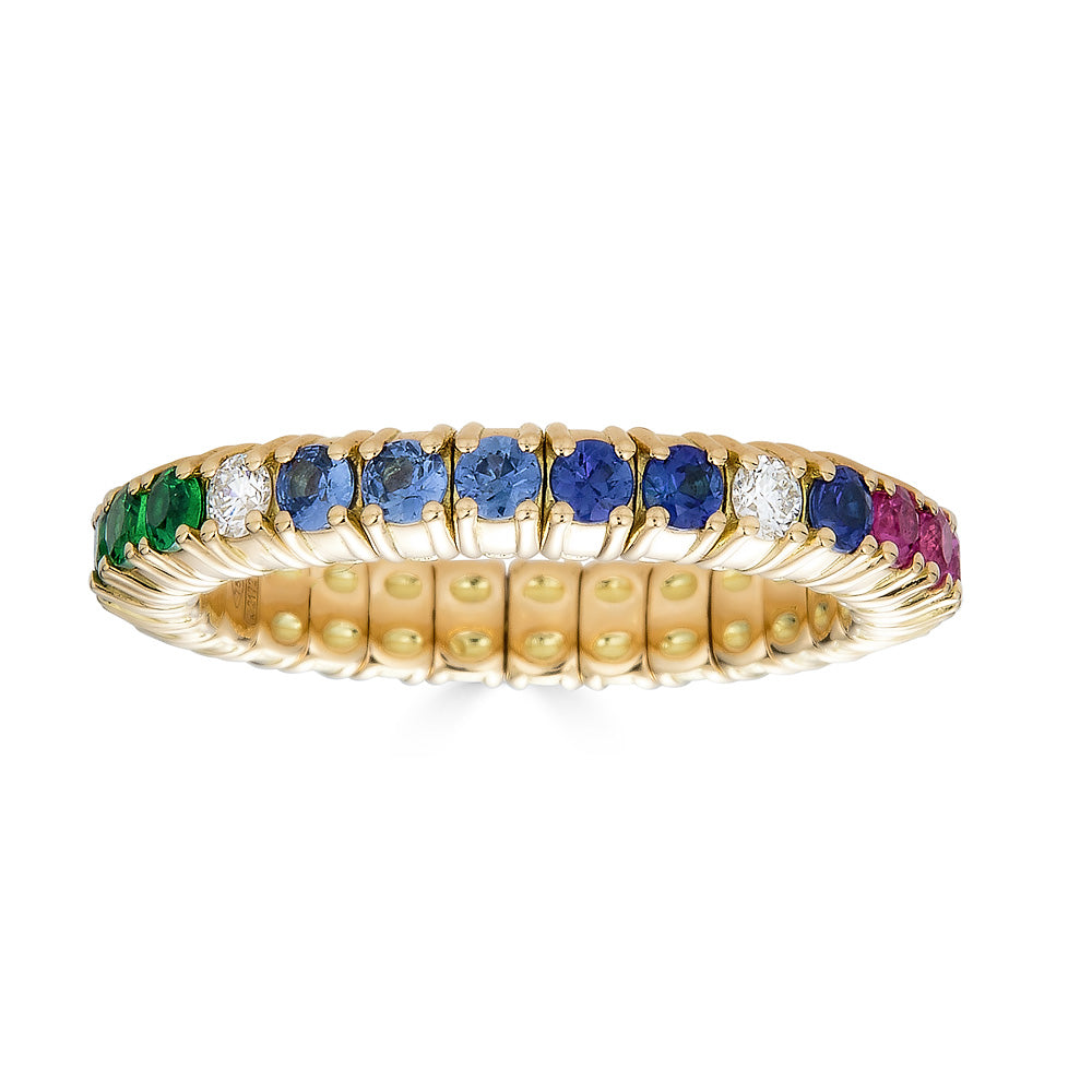Anillo de eternidad arcoíris elástico Zydo en oro amarillo 63152