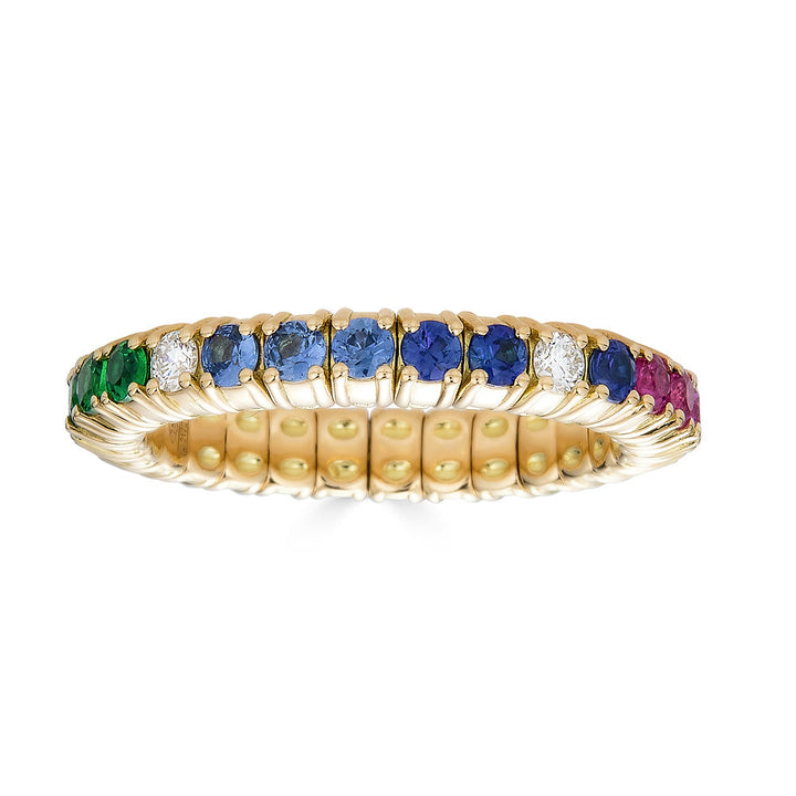 Anillo de eternidad arcoíris elástico Zydo en oro amarillo 63152