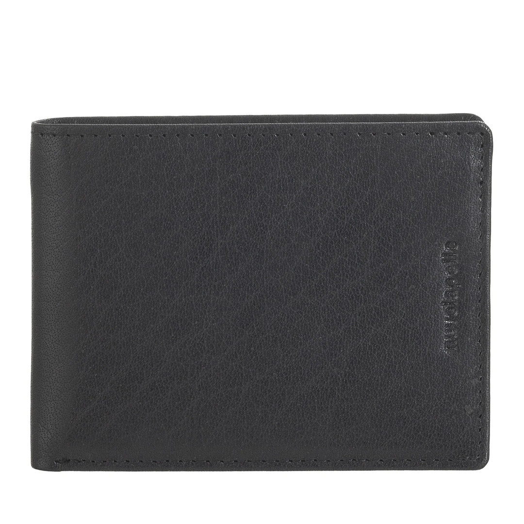 Nuvola Pelle Portafoglio Uomo Piccolo Slim in Vera Pelle di Bufalo - Portacarte Compatto Porta Banconote e 6 Tasche Slot Porta Tessere Documenti