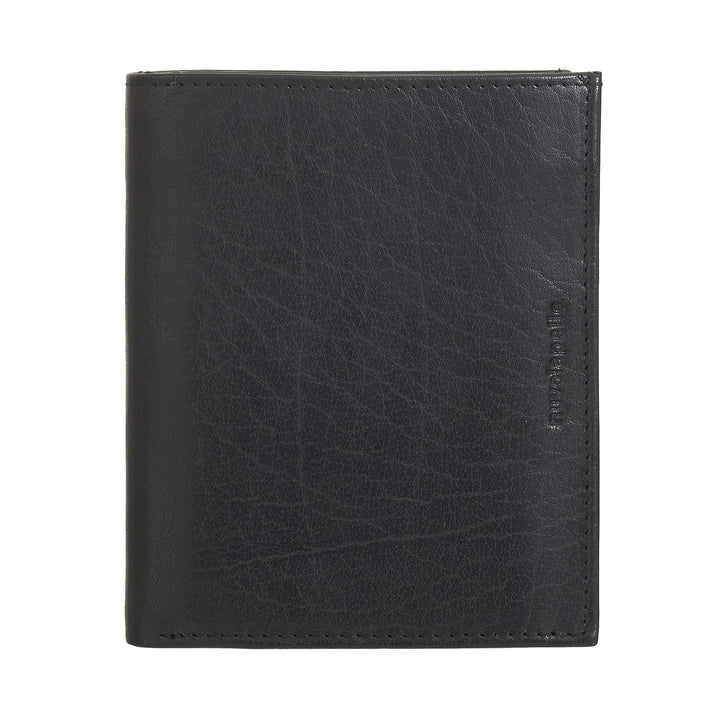Nuvola Pelle Cartera Grande para Hombre de Piel de Búfalo con Cremallera Interna y Monedero - Cartera Vertical para Tarjetas, Fotos y Billetes