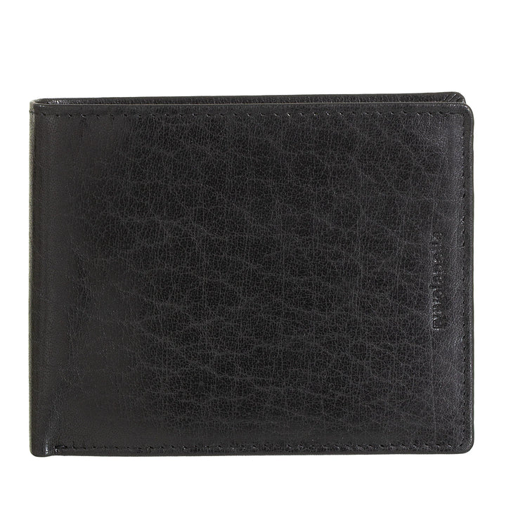 Cartera Hombre Nuvola Pelle de Piel de Búfalo con Monedero, Tarjetero y Solapa Interna