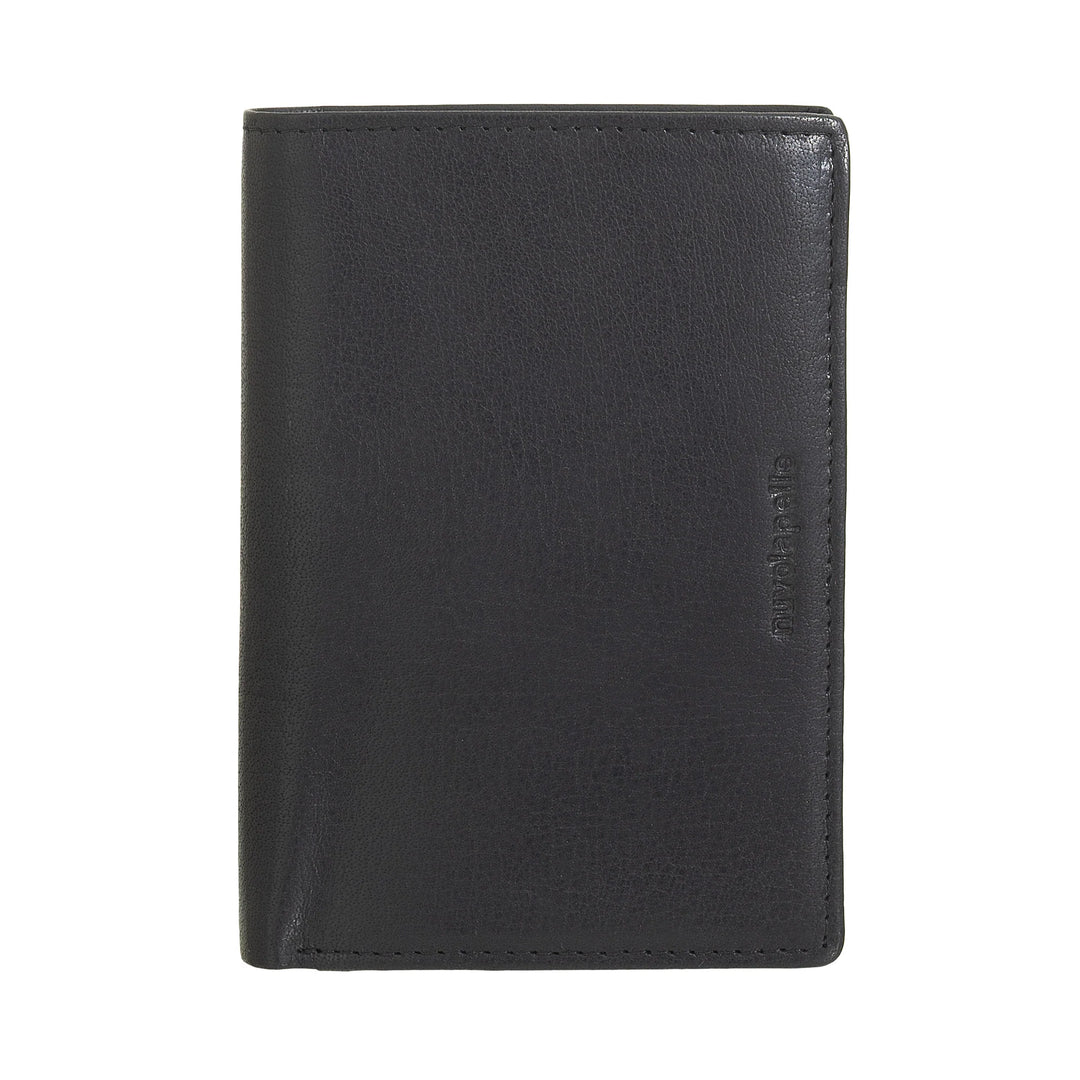 Nuvola Pelle Cartera Grande Vertical para Hombre en Piel de Búfalo - Cartera de Bolsillo Grande con Monedero, 8 Tarjeteros y Cremallera