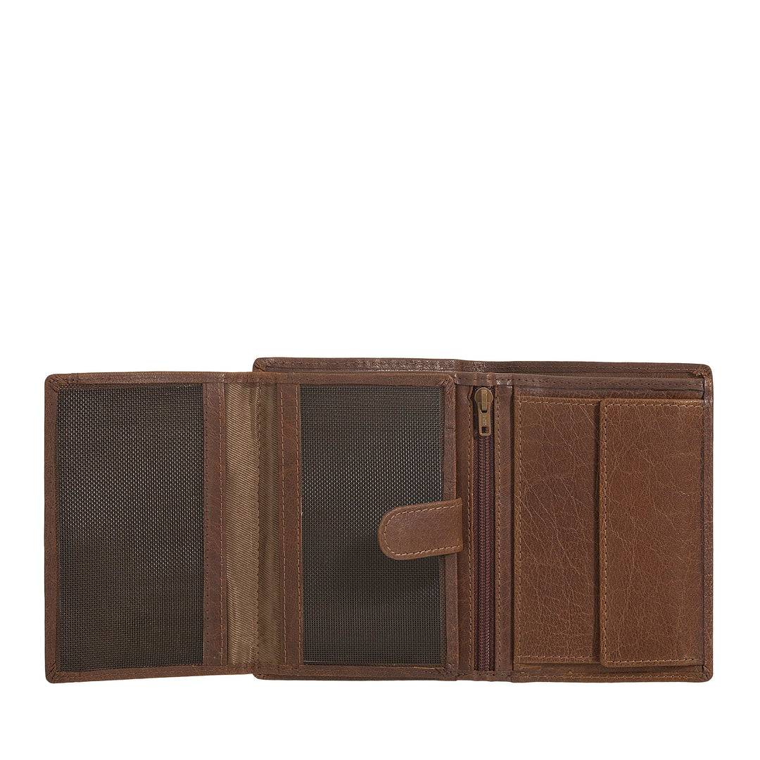 Nuvola Pelle Cartera Grande Vertical para Hombre en Piel de Búfalo - Cartera de Bolsillo Grande con Monedero, 8 Tarjeteros y Cremallera