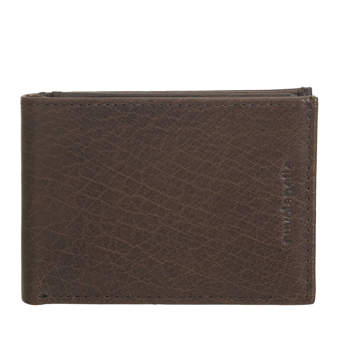 Nuvola Pelle Mini Portafoglio Uomo Piccolo in Pelle di Bufalo Tascabile - Portafoglio Piccolo da Giacca con Portamonete, Tasche con Retina Trasparente