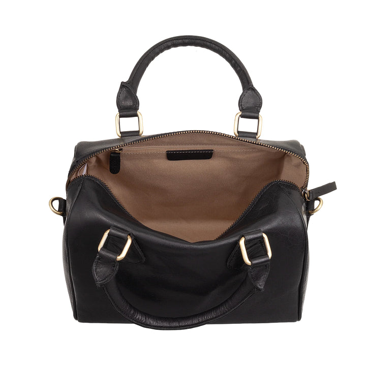 Nuvola Pelle Damentasche aus echtem Büffelleder mit verstellbarem Schultergurt – elegante Vintage-Handtasche mit Reißverschluss und Doppelgriff
