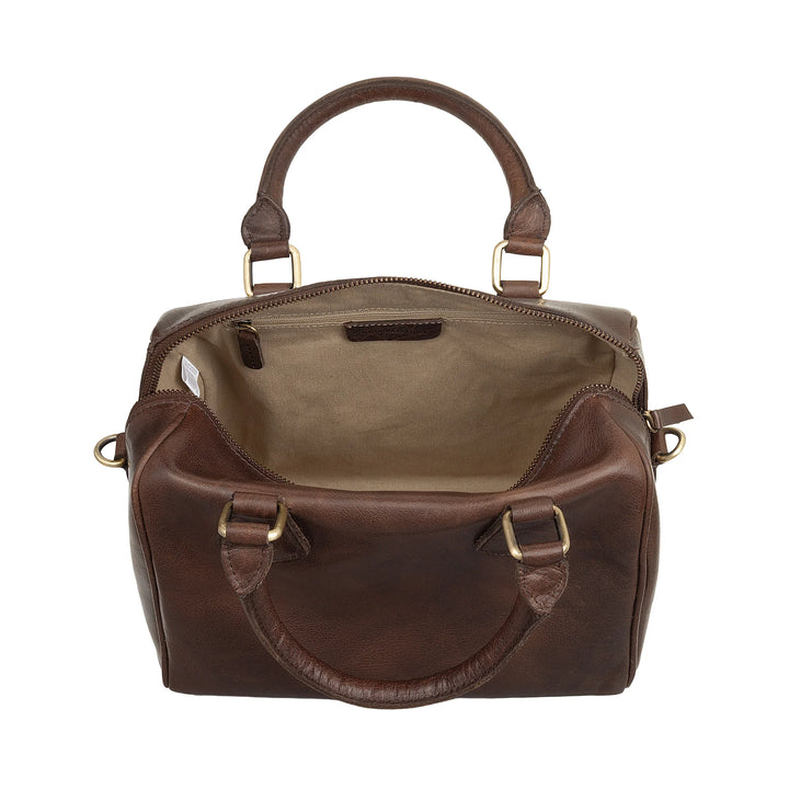 Nuvola Pelle Damentasche aus echtem Büffelleder mit verstellbarem Schultergurt – elegante Vintage-Handtasche mit Reißverschluss und Doppelgriff