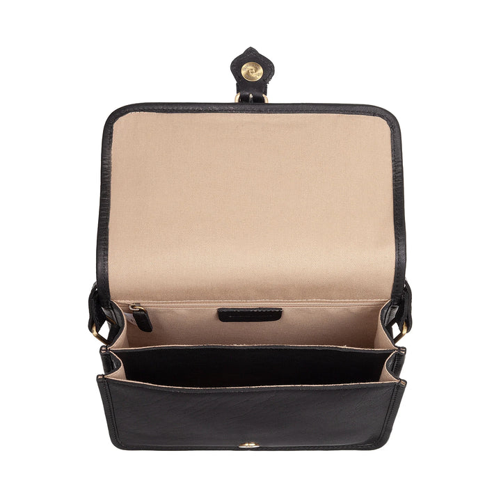 Nuvola Pelle Sac à Bandoulière pour Femme en Véritable Cuir de Buffle Vintage - Petit Sac à Rabat élégant avec Fermeture Magnétique avec Boucle et Bandoulière Réglable